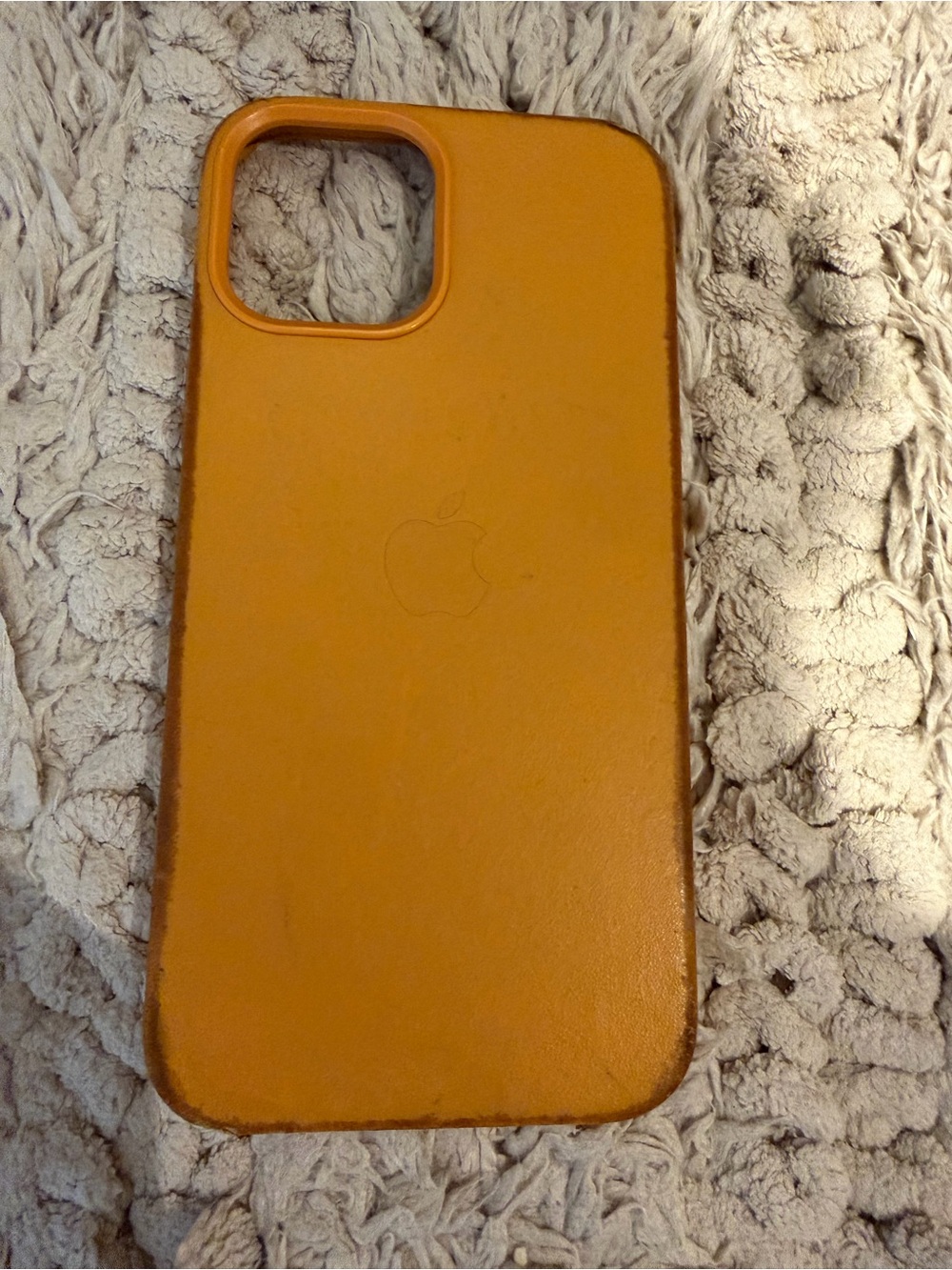Apple Leather iPhone Case in Mustard